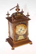 Ornate gilt metal and cloisonne four pillar bracket clock, movement stamped Fabrique De Paris, 34cm.