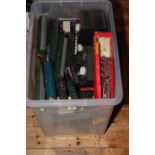 Collection of model railway engines, rolling stock, track, controllers, etc.