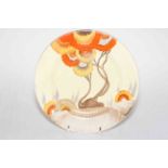 Clarice Cliff Viscara plate, 23cm, printed marks.