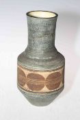 Troika vase, marked TROIKA and with monogram possibly Jane Fitzgerald, 25.5cm.