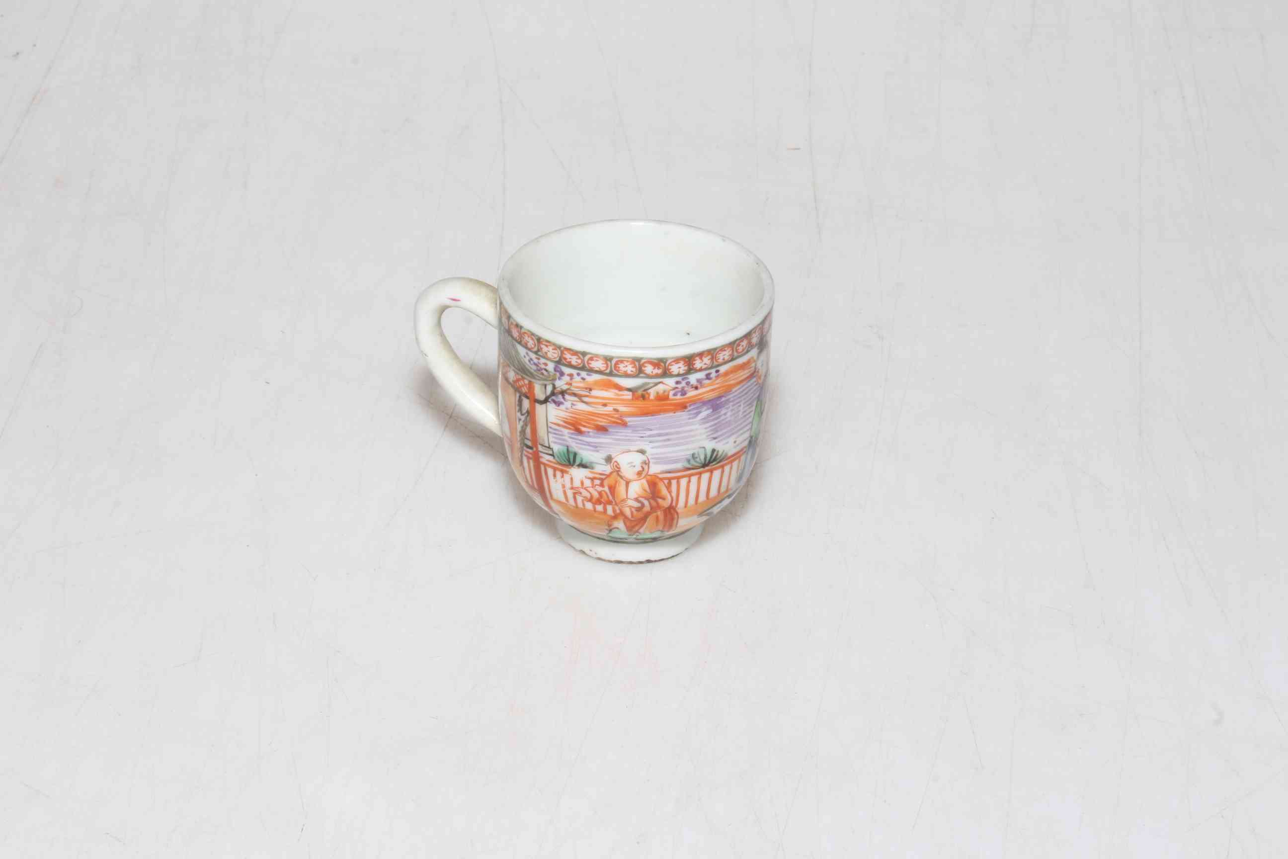 Chinese polychrome miniature cup, 5cm. - Image 2 of 3