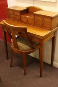 Ladies fold top writing desk and chair (desk 102cm by 90cm by 43cm).