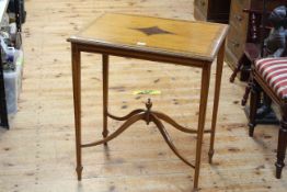 Victorian inlaid satinwood rectangular occasional table on square tapering legs,
