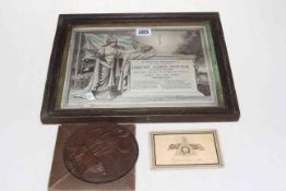 WWI death penny / plaque named to 'James Potter.