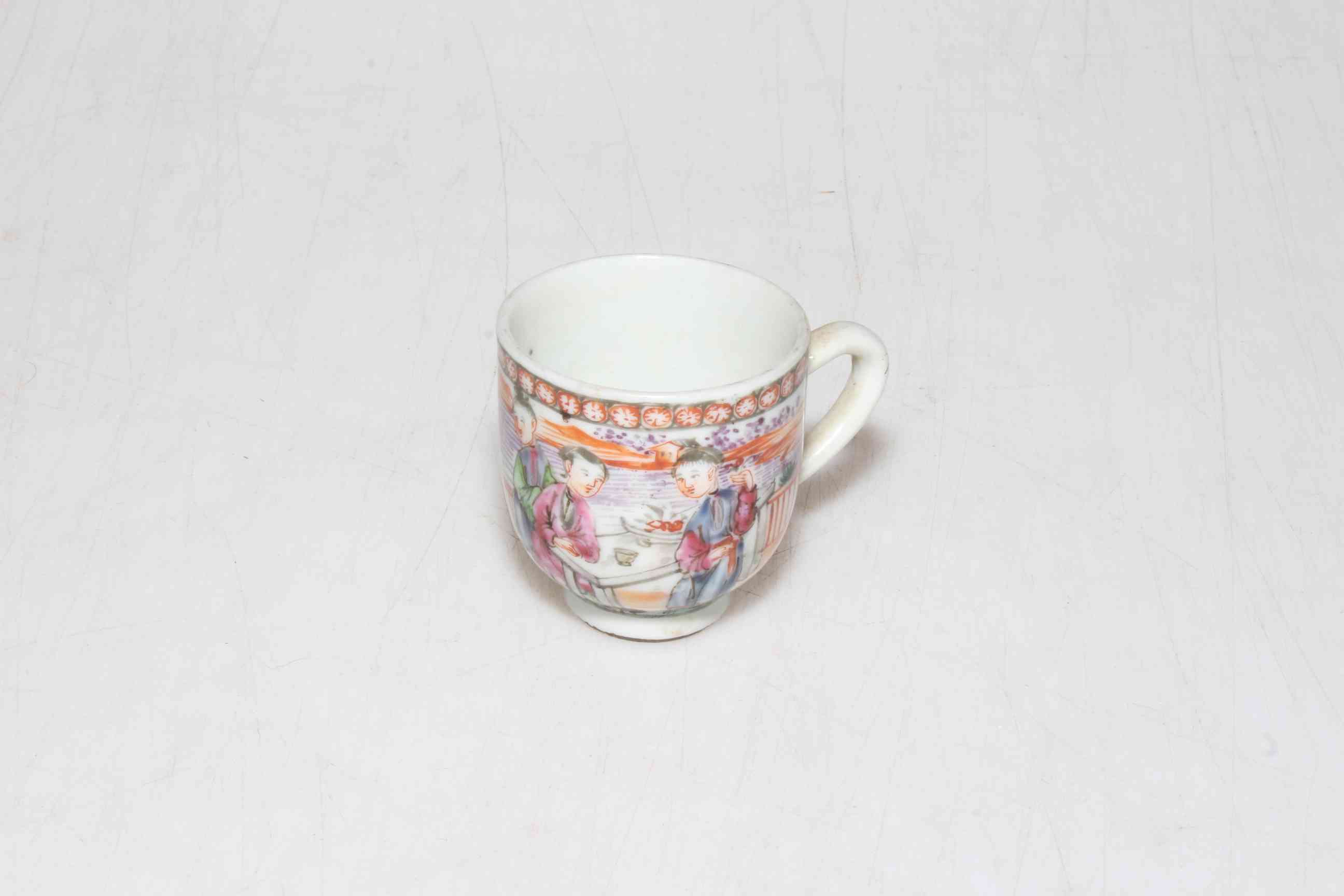Chinese polychrome miniature cup, 5cm.