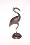 Japanese bronze crane, 26cm.