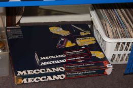 Boxed Meccano 8, conversion set and Magic Clockwork motor.