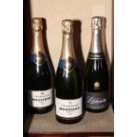 Two bottles of Champagne Monsigny Brut and Champagne Lanson (3).