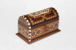 Small Islamic inlaid box, 15.5cm wide.