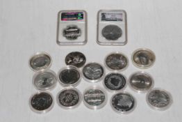 Collection of silver proof 1oz coins including 2014 Mexico and 2013 Austria silver (NGC Certified),