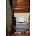 Diana Panther .177 calibre air rifle and sight, BSA sight and aluminium case of targets, etc.