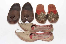 Three pairs of Islamic shoes.