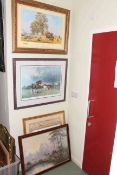 Collection of five framed prints including David Shepherd, Life Goes On,