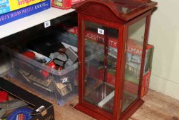 Hornby Gloucester City Pullman train set, OO scale items, Falcon Zoom binoculars, display cabinet.