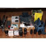 Canon cameras, various lenses, tripods and accessories, LP records, etc.