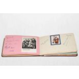 Original football, theatre and stage star autographs in endorsed album dating circa 1950's,