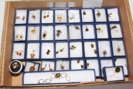 Collection of Green Amber and Cognac Amber jewellery.