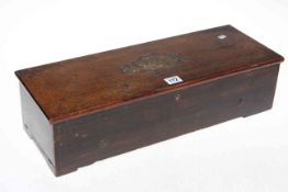 Victorian inlaid mahogany music box.