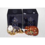 Two Royal Crown Derby paperweights, Otter and Harbour Seal, with boxes.