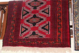 Hand knotted Persian Turkaman rug. 2.04 by 1.25.