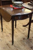 Georgian mahogany two drawer Pembroke table on square tapering legs,