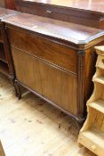 Mahogany shaped top cabinet having fall front above two cupboard doors on cabriole legs,