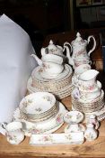 Royal Albert Moss Rose dinner service, approximately fifty pieces.