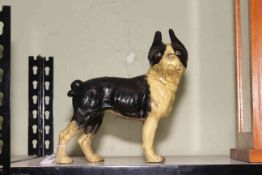 Cast iron Boston Terrier dog, 25cm high.