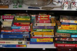 Collection of jigsaw puzzles.