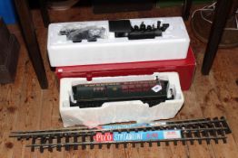 Bachmann Big Haulers train, Tweetsie railroad carriage, track.