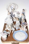 Collection of Lladro and Nao figures and animals including Ballerina.
