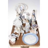 Collection of Lladro and Nao figures and animals including Ballerina.