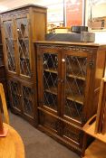 Old Charm leaded glazed four door bookcase,