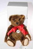 Classic Steiff 1909 mohair Growler teddy bear in box.