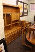 Nathan teak nine piece dining suite comprising cocktail wall unit, two corner units,