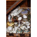 Box of ceramics including Noritake, Spode, Royal Copenhagen, etc.