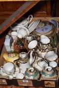 Box of ceramics including Noritake, Spode, Royal Copenhagen, etc.