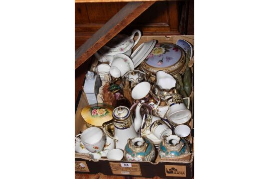 Box of ceramics including Noritake, Spode, Royal Copenhagen, etc.