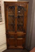 Old Charm? leaded glazed four door standing corner cabinet and similar rectangular storage coffee