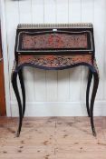 Boulle and ebony Bureau De Dame, 93cm by 73cm by 46cm.