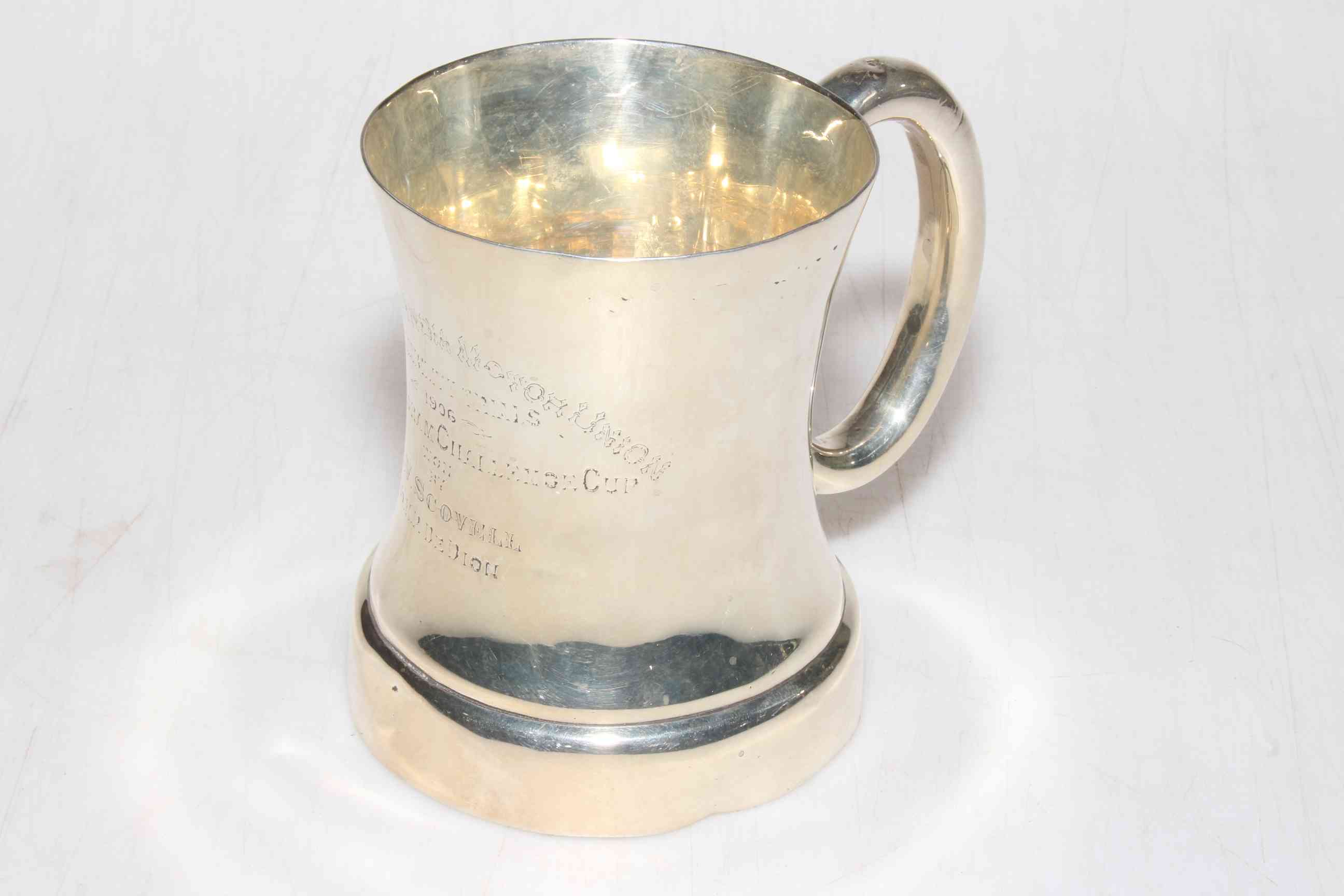 Indian silver tankard.