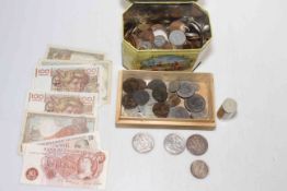 Collection of coinage including assorted pre 1947 three pence's, 1900/ 1894/ 1889 Victorian crowns,