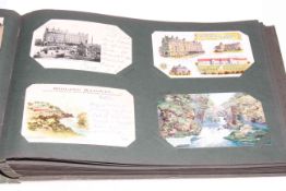 Railway interest printed and photographic postcard album inc: Shildon Sidings 1909 station RP,