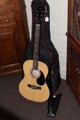 Martin Smith W-100-N-PK guitar in case.