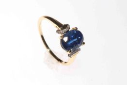 Kyanite and Diamond 9 carat gold ring, size P½.