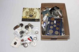 Pre 1947 silver coins inc 1746 George II, 1887 and 1889 Victorian crowns, 1819 George III,