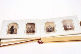 Antique ornate maroon velvet and gilt inlaid CDV photo album, predominately France,