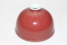 Chinese plum glazed brush washer, 13.5cm diameter.