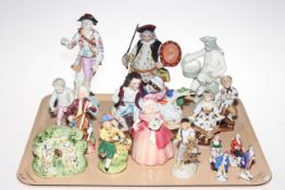 Collection of mostly Continental porcelain figures.