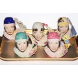 Five Kevin Francis limited edition female character jugs.